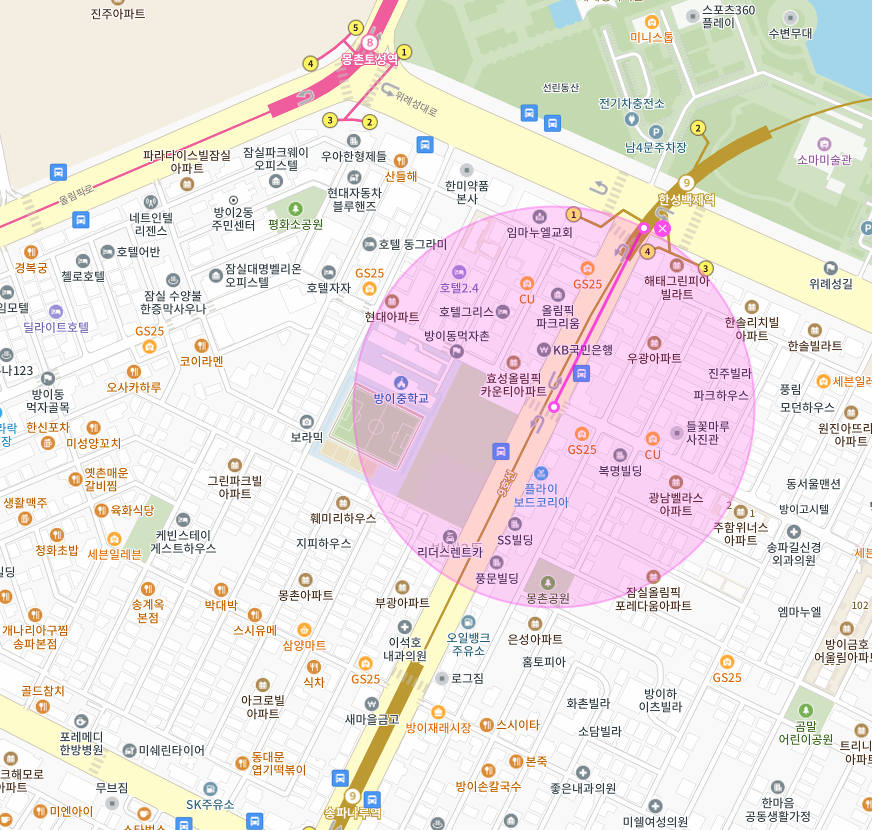 [신규] 송파구 방이동 한성백제역 몽촌토성역 송파나루역 | 월주차 정기권