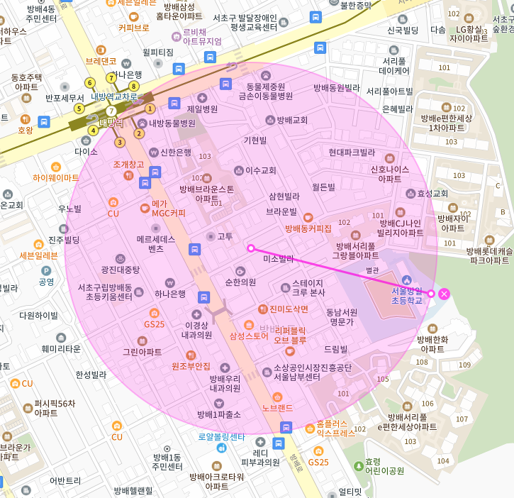 서초구 방배동 내방역 방배역 월주차 ㅣ 전일제 ㅣ 1시간 222원