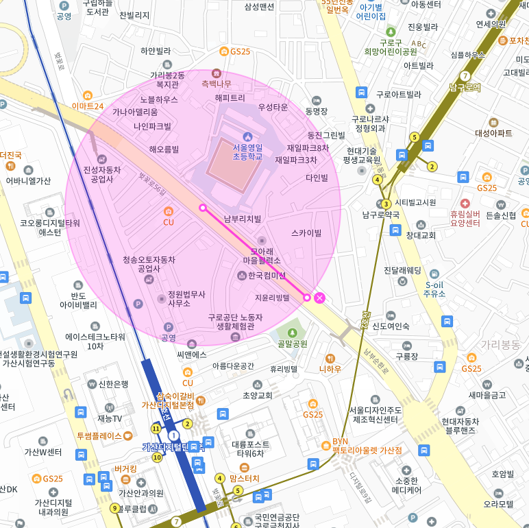 구로구 가리봉동 남구로역 가산디지털단지역 | 월주차 정기권 | 전일제