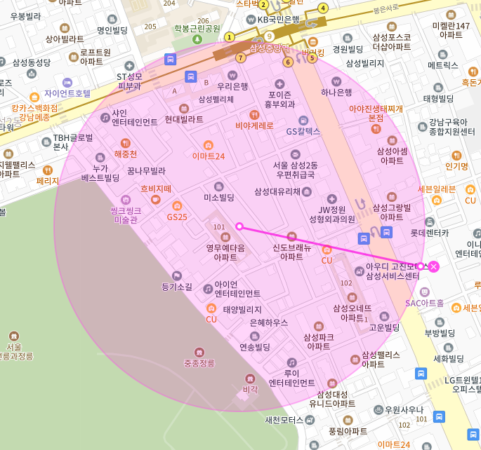 강남구 삼성동 삼성중앙역 선정릉역 월주차 ㅣ 전일제 ㅣ 1시간 390원