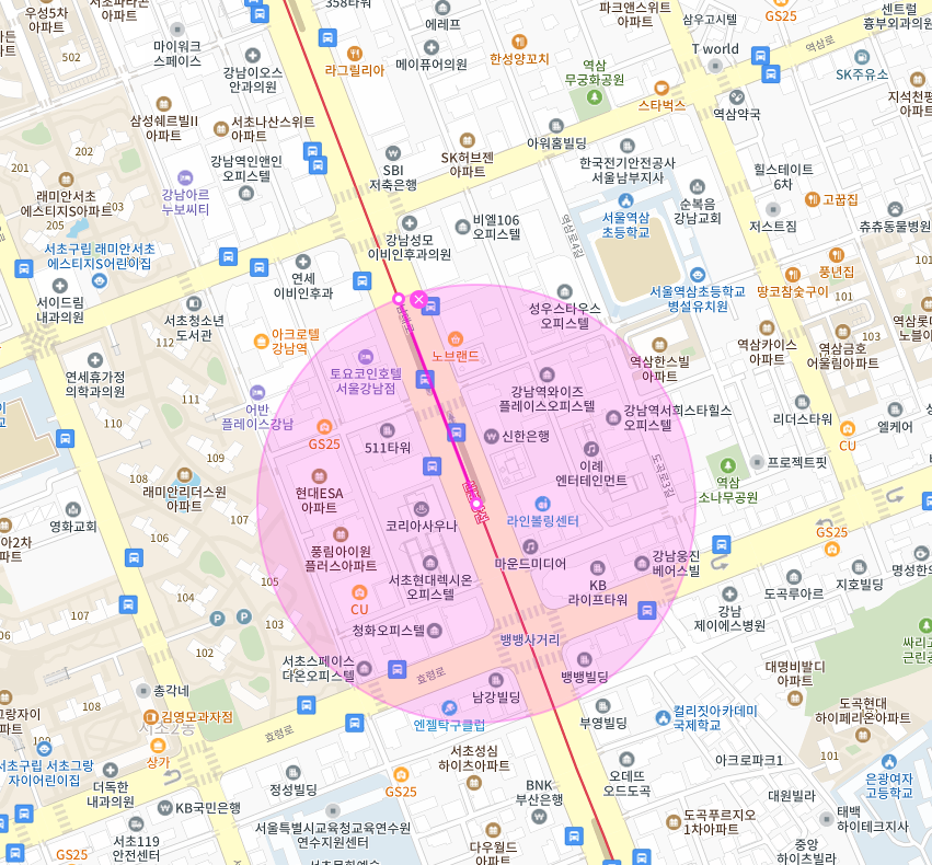 뱅뱅사거리 인근 주차장 | 월주차 정기권 | 서초구 서초동 강남역 양재역