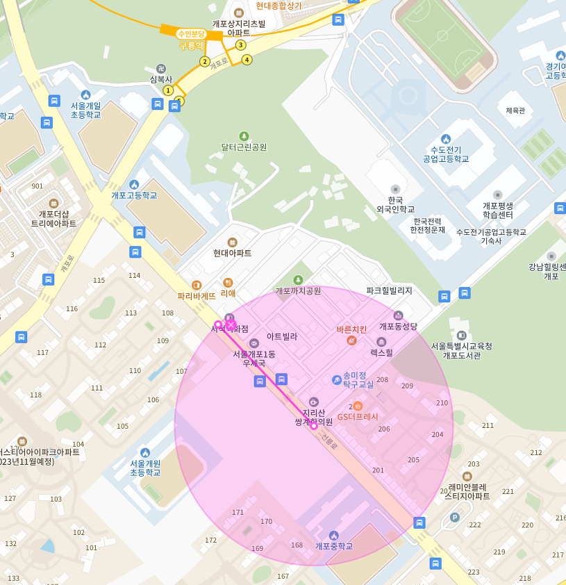달터근린공원 인근 주차장 | 월주차 정기권 | 강남구 개포동 구룡역