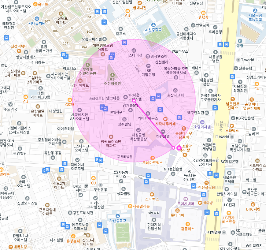 금천구 가산동 현대지식산업센터 인근 주차장 | 월주차 정기권