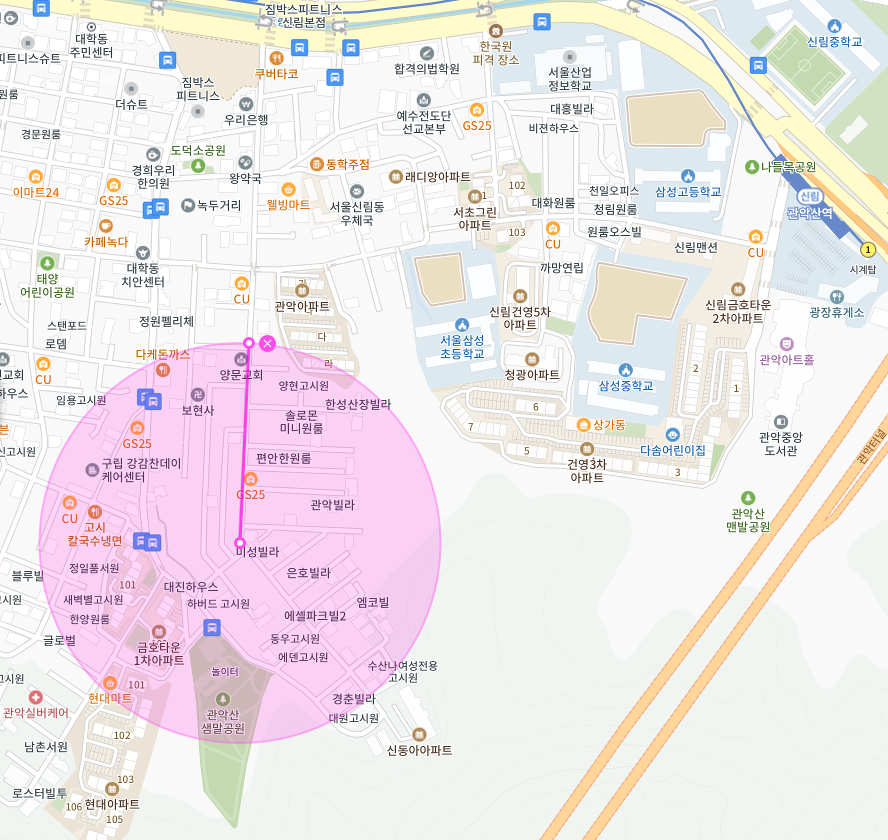 삼성초중고 인근 주차장 | 월주차 정기권 | 관악구 신림동 관악산역