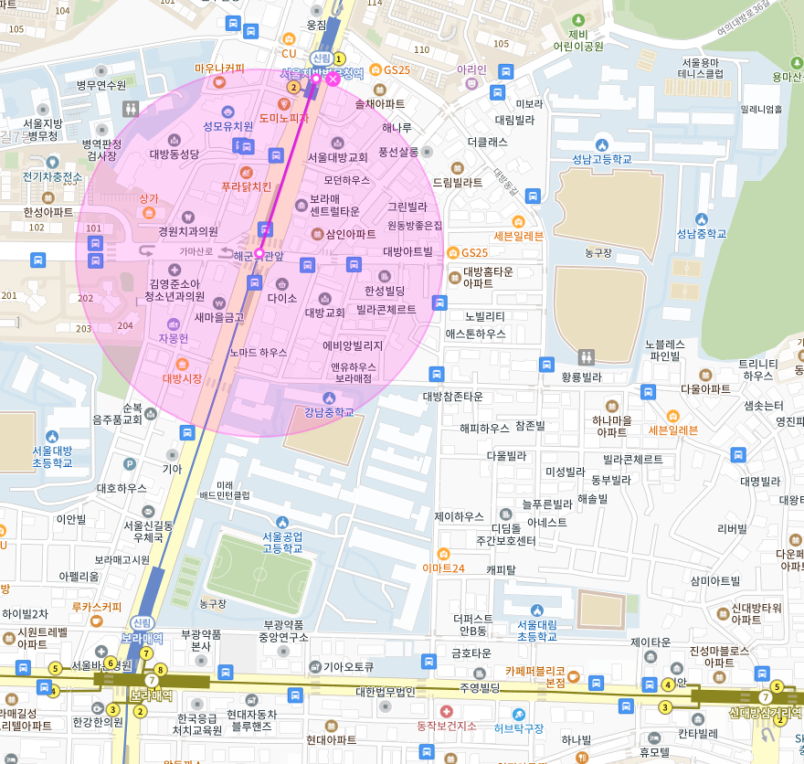 동작구 대방동 서울지방병무청역 보라매역 신대방삼거리역 | 월주차 정기권