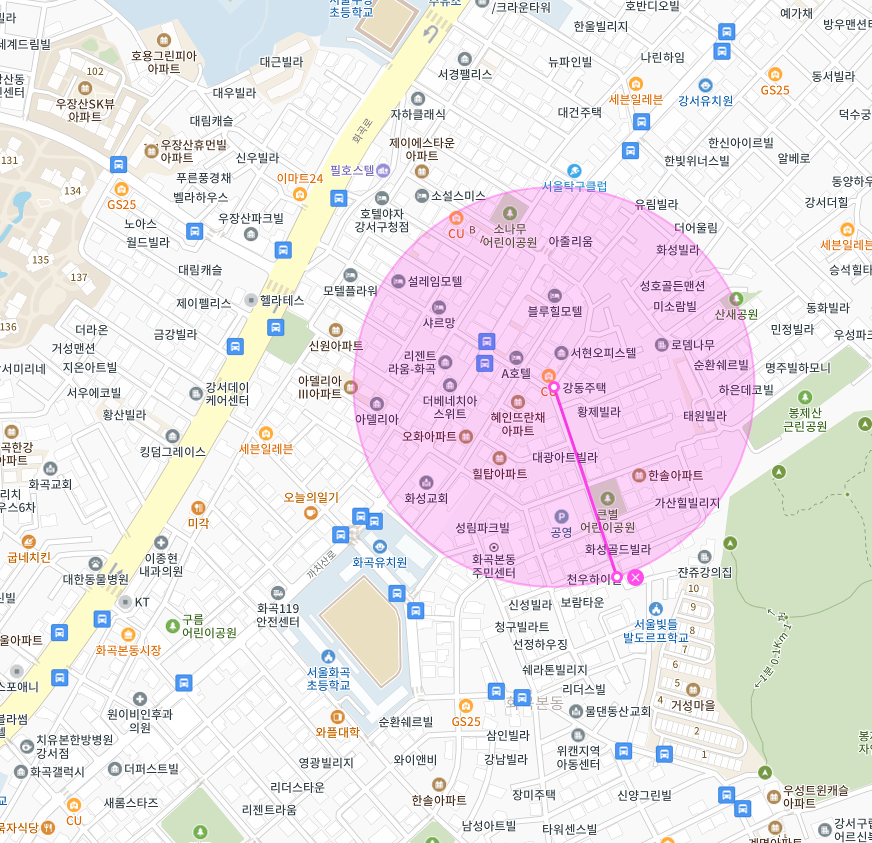 강서구 화곡동 봉제산근린공원 인근 주차장 | 주만사 월주차 | 전일제