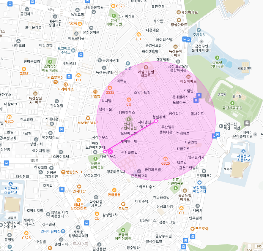 한사랑어린이공원 인근 주차장 | 주만사 월주차 | 금천구 독산동