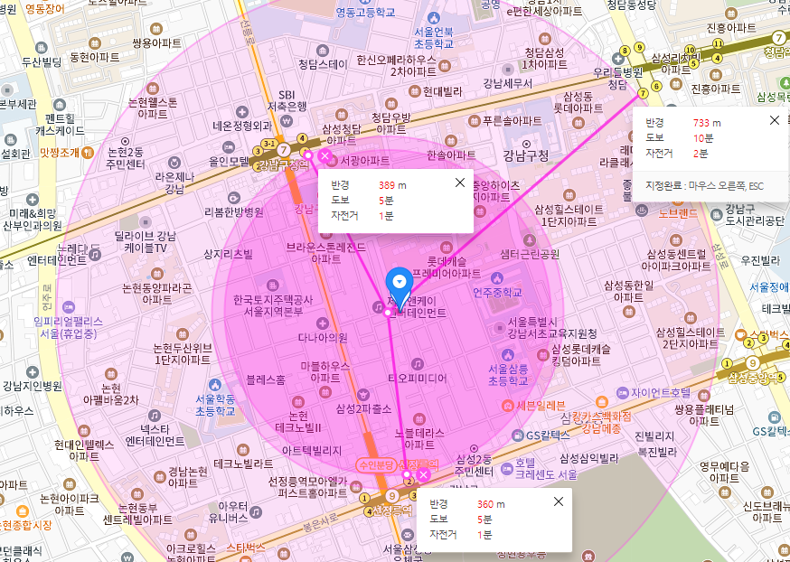 강남구청역 월주차│강남구 논현동 선릉로│선릉역, 언주중학교 인근