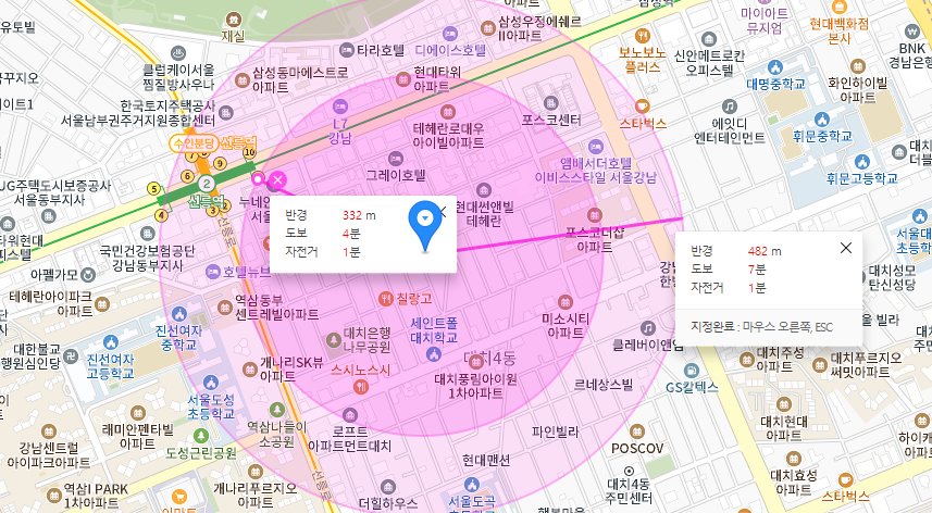 선릉역 월주차│강남구 대치동 선릉로│세인트폴대치학교, 대치은행나무공원 인근