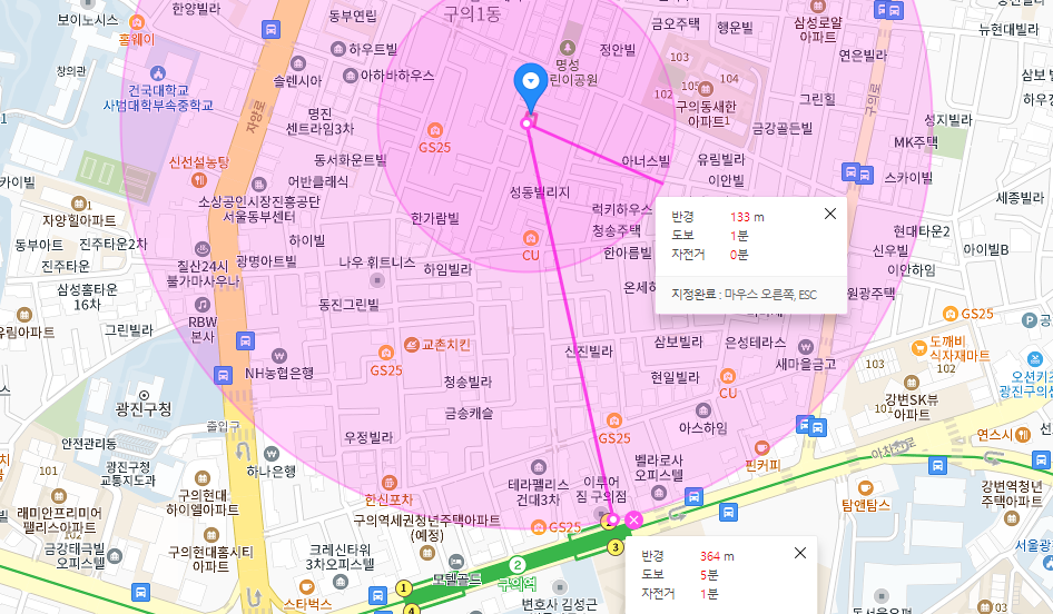 구의동 구의역 월주차│광진구 아차산로│구의동새한아파트, 금강골드빌 인근