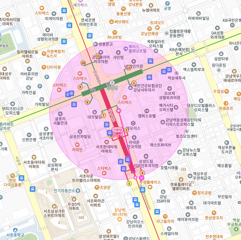 강남역 월주차 2번출구 앞의 완벽한 주차공간을 찾았습니다