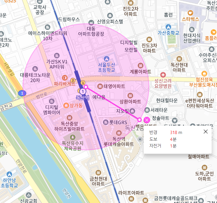 독산역 월주차 1번 출구 인근 추천해요