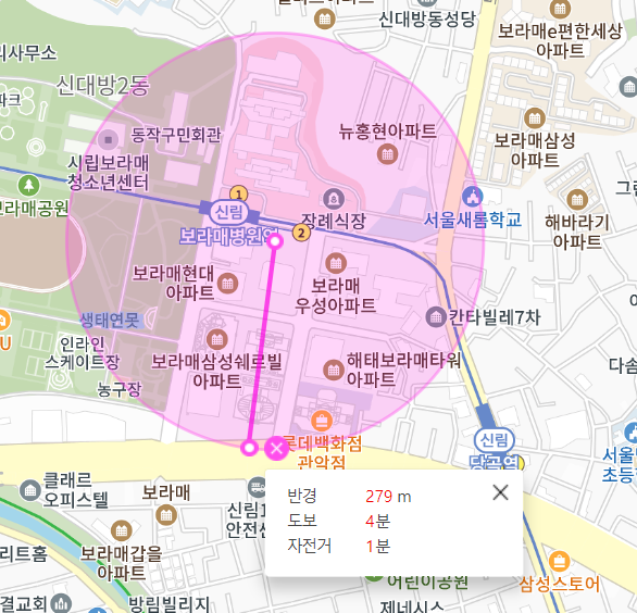 신대방 월주차 보라매병원역 2번 출구 인근 위치 정보