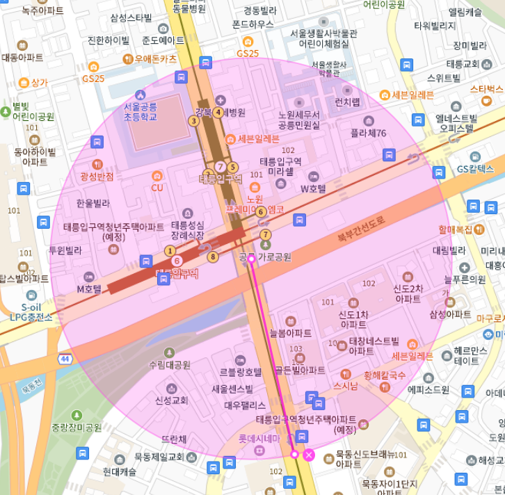 태릉입구역 월주차 7번출구 인근 지정 단일 주차장 안내