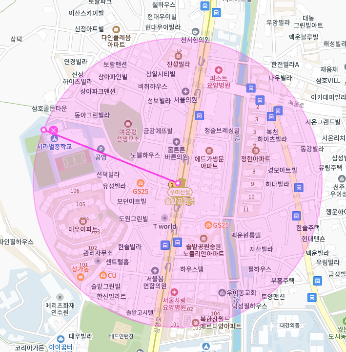 솔밭공원역 월주차, 여운형선생 묘소 인근 2분 거리