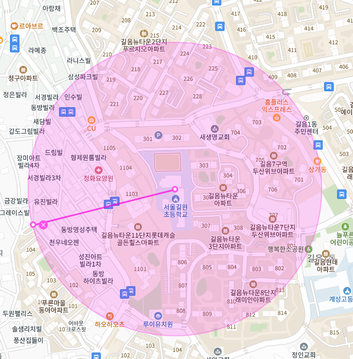 길음동 월주차, 길원초등학교 인근 2분 거리