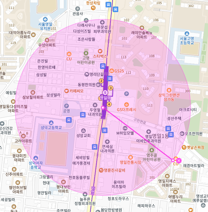 명일역 월주차, 4번 출구 근처에서 공유된 주차장 이용하기