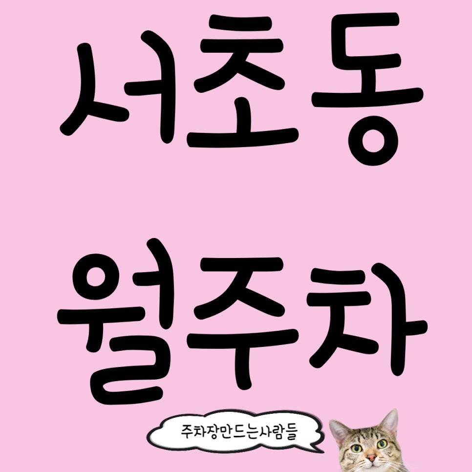서초동 월주차, 주만사만 있으면 자다가도 주차장이 생겨요