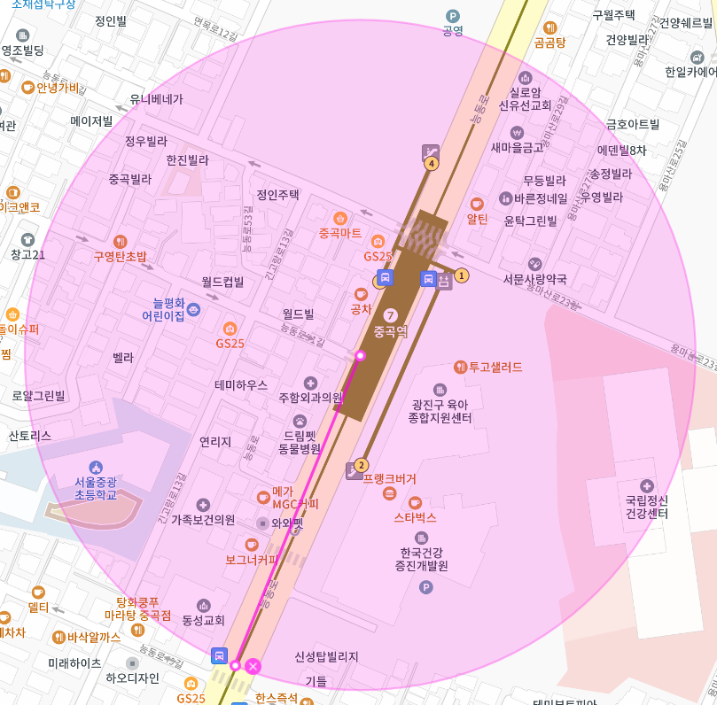 중곡역 월주차 3번출구 인근 주차장 안내
