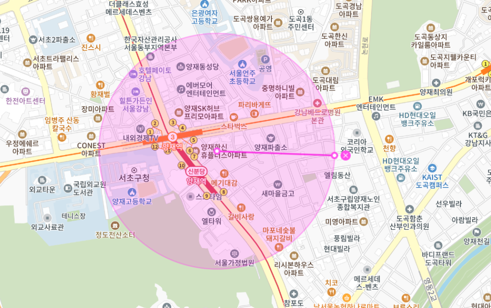 양재역 월주차 _  양재역 7번 출구에서 너무 가깝습니다!