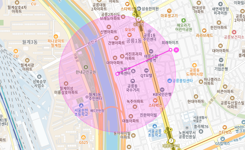 공릉동 월주차_공릉역, 한내 근린공원 3분 거리 주차장