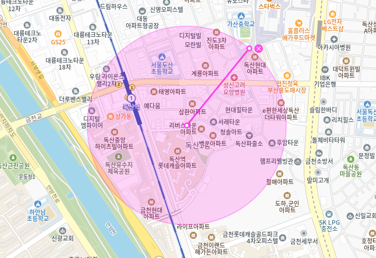 독산역 월주차_독산역, 현대지식 산업센터 근처 주차장