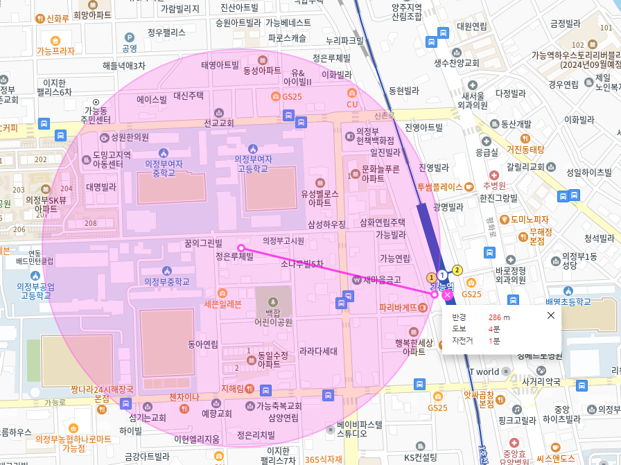 의정부 월주차, 가능역과 학교 사이에 있는 주차장