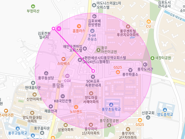 김포시 월주차_김포시 풍무동 파크171(구 티타워) Tmap 제휴 월주차장