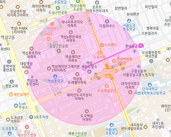 한티역 월주차_롯데백화점, 한티역 인근 단일 주차장