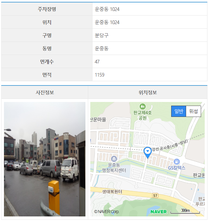 성남시 공영주차장 _ 분당구에 있는 공영 주차장 정보