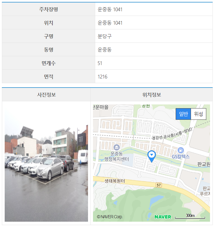성남시 공영주차장 _ 분당구에 있는 공영 주차장 정보