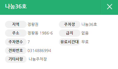 오이도 공영주차장 _ 주차장 위치 및 요금 정보