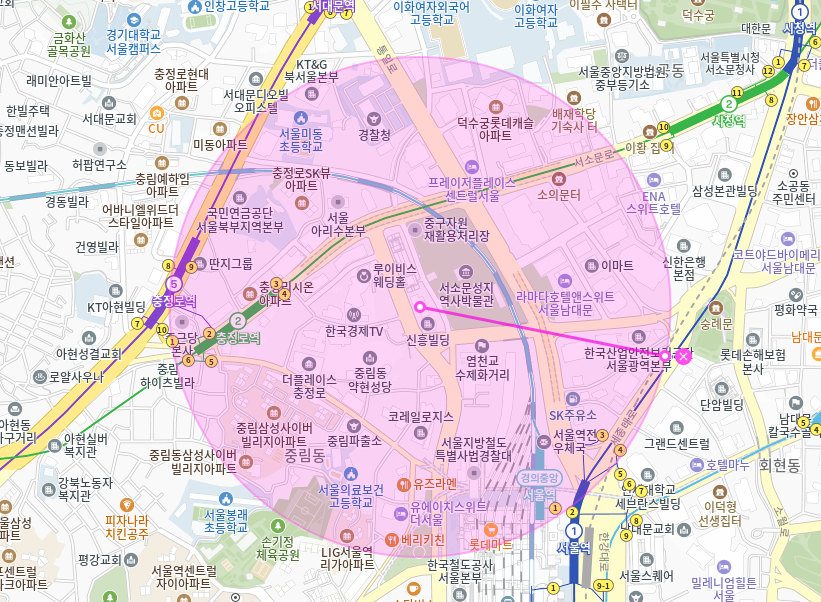 중림동 월주차_충정로역 쌍용 더 플레티넘 서울역 제휴 월주차장