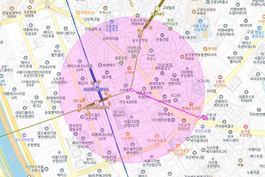 가산 월주차_ 가산디지털단지역 6번출구 인근 도보 2분거리 주차장