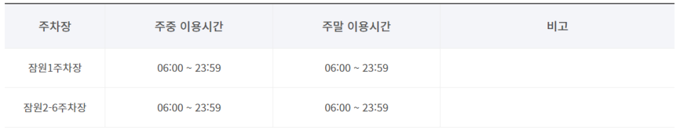 잠원 공영주차장 _ 이용 요금 및 위치 정보