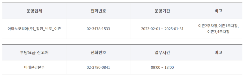 이촌 공영주차장 _ 이용 요금 및 위치 정보