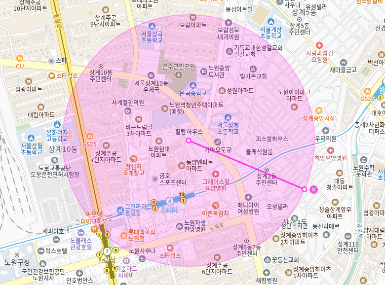 노원구 월주차_ 노원역 10번출구 인근 도보 3분거리 단일 주차장