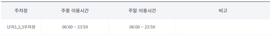 난지 한강 공영주차장 _ 이용 요금 및 위치 정보