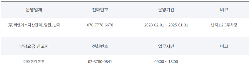 난지 한강 공영주차장 _ 이용 요금 및 위치 정보