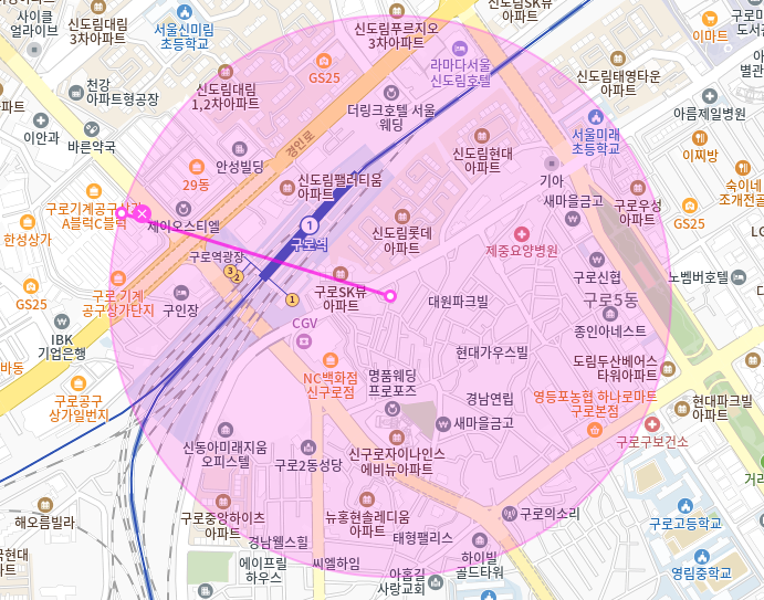 구로역 월주차_1번출구 도보 2분거리 초역세권 단일주차장