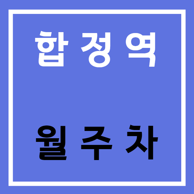 합정역 월주차 / 합정역 8번출구 도보3분, 기계식