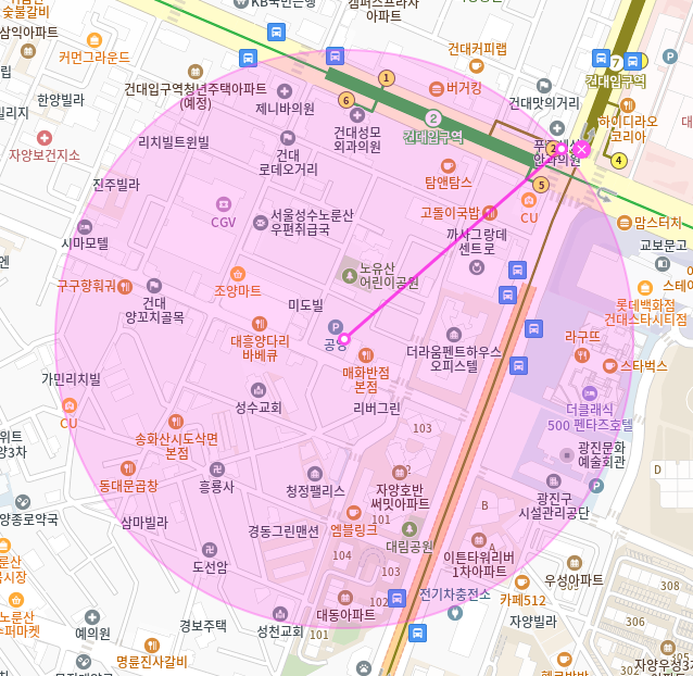 건대입구역 월주차 / 건대입구역 5번출구 도보4분, 지정석, 인근마지막 단일주차장
