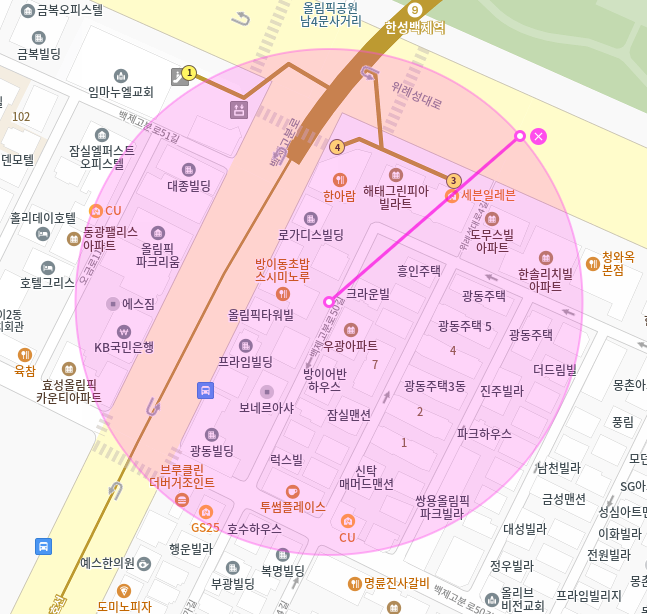 송파 월주차 / 한성백제역 3,4번출구 인근, 초역세권