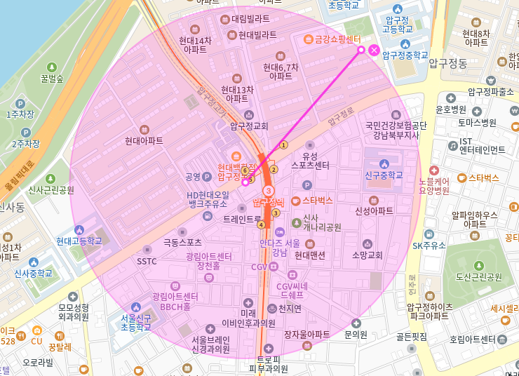 압구정역 월주차_5번출구 도보 1분 역세권 전일제 단일주차장
