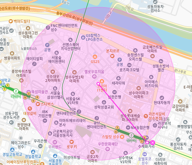 성수 월주차_1번출구 도보 4분 초역세권 24시 단일주차장