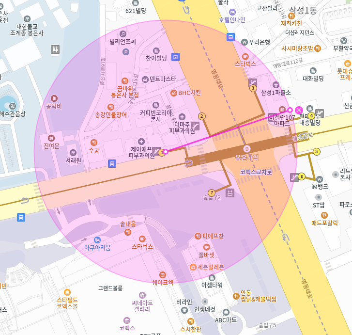 봉은사역 월주차_봉은사역 0분 거리, 초역세권, 일주일 내내 이용 가능, 승용차 전용