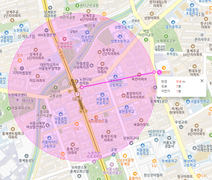 중계동 월주차_중계역 도보 7분, 야간 전용 저렴한 주차장, 단일주차, 자주식