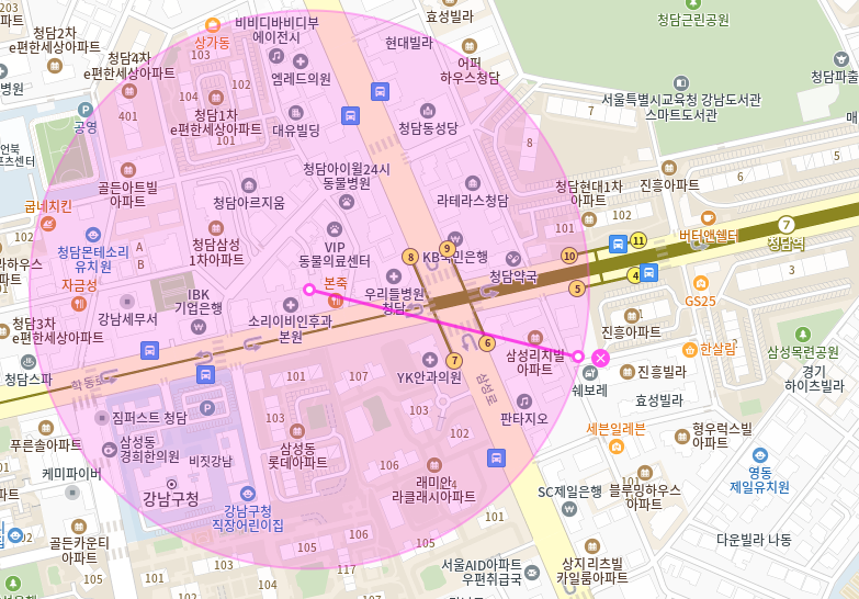 청담역 월주차_청담역 8번 출구 도보 1분 기계식 승용 주차장