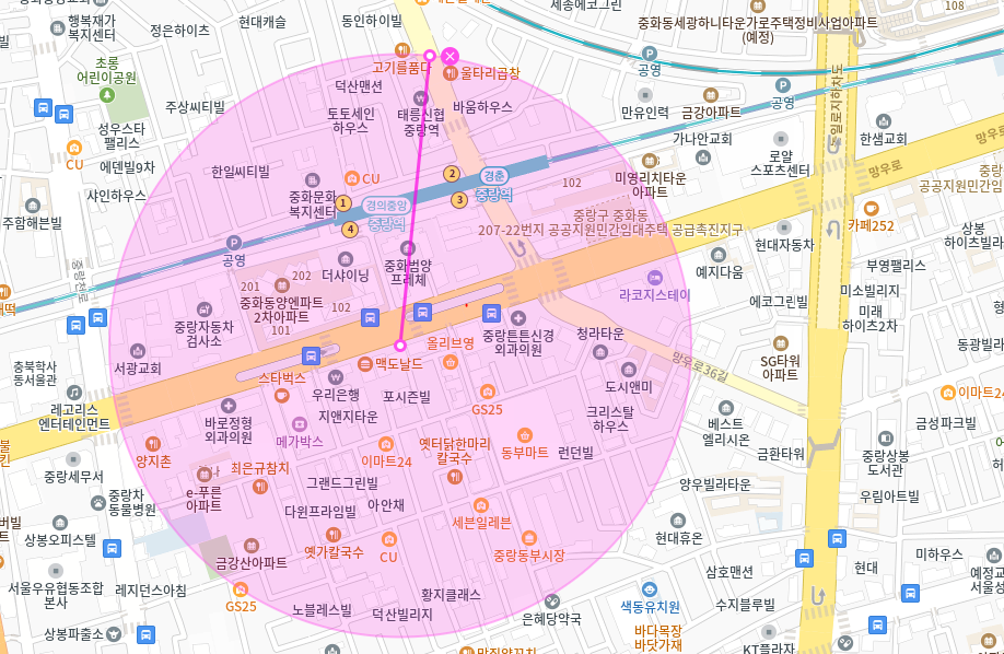 중랑 월주차_바로 앞 중랑역이 보인다 보여~ I 최저가 예약하기