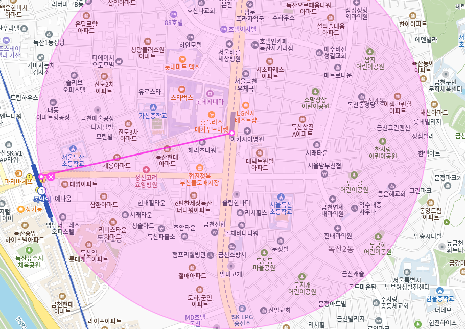 [신규] 독산역 월주차_독산동 롯데시네마 인근 평일 단독 주차장